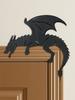Black Dragon Door Topper Decor, Gothic Wall Art Ornament, Wooden Fantasy Home Hanging Decoration for Bedroom & Living Room Gift