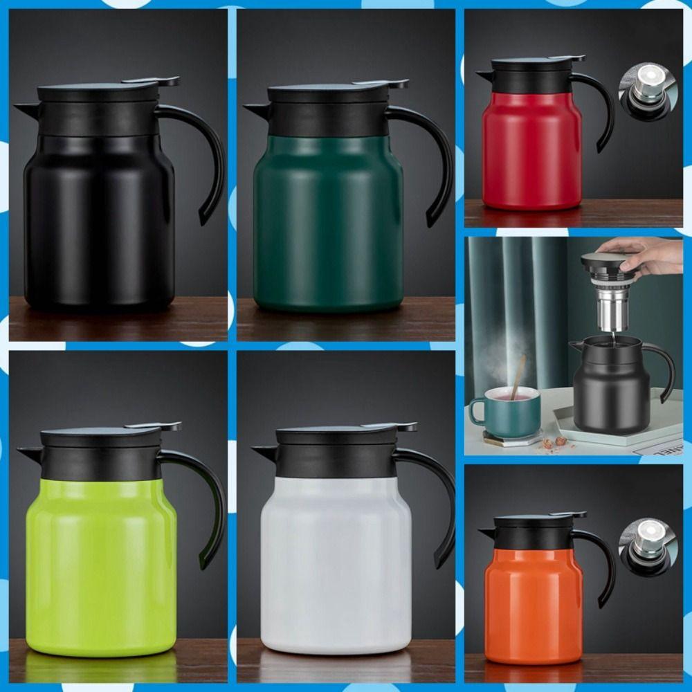 800/1000ml Thermal Coffee Pot Double Travel Kettle Portable Stewing Teapot  Office