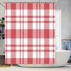 Декор для дома Занавеска для душа Клетчатый узор для ванных комнат Красный Белый Клетчатый дизайн Водонепроницаемая ткань Легкая установка для Вашего Ba