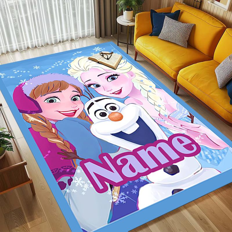 Personalized Name Princesses' Garden Living Room Non-Slip Area Rug Soft Carpet for Bedroom Kids Playroom Sofa,Office Home Decor Doormat