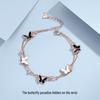 18k Rose Gold Butterfly Bracelet, 925 Silver, Niche Design - Perfect Christmas or Valentine's Day Gift for Her
