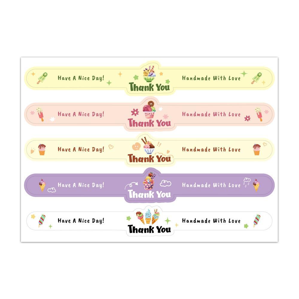 50Pcs Long Label Thank You Sticker Handmade Handicraft Labels Gift Wrapping