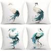 pcs Elegant Crane Artwork digital printing pillow cover Short plush Suitable living rooms bedrooms sofas throw cushion cover