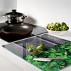 Tempered Glass Kitchen Serving Board with Mint Graphics 60x52 cm