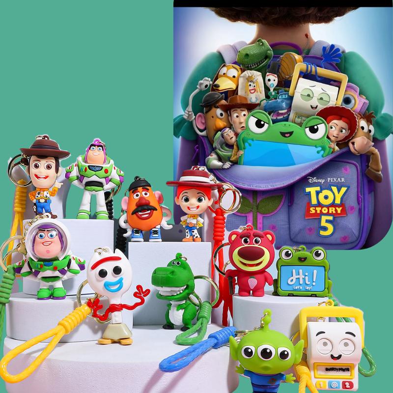 Toy Story Figure Keyring Woody Buzz Lightyear Jessie Doll Pendant Car Keychain Birthday Christmas Gift for Girls Kids