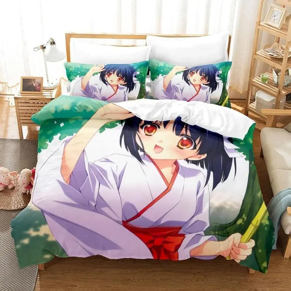 Постельное белье Aquarian Age Односпальное Полуторное Двуспальное Кингсайз Комплект постельного белья Взрослый Детский Спальня Комплекты пододеяльников Комплект простыней с 3D-принтом Аниме