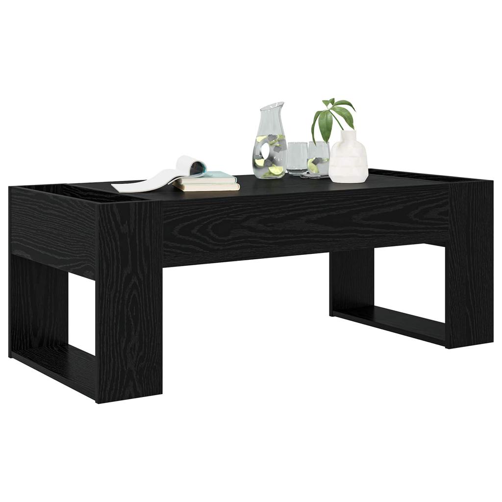 Coffee Table Black Oak Look 110 x 50 x 41 cm Engineered Wood