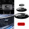 3PCS Car Front Hood Emblem Rear Decal for Ford Focus Edge Mondeo Everest Taurus Exolorer Escape ESCORT Steering Wheel Sticker