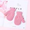 Boys Girls Winter Lovely Soft Warm Baby Candy Color Coral Plush Mittens Full Fingers Kids Gloves