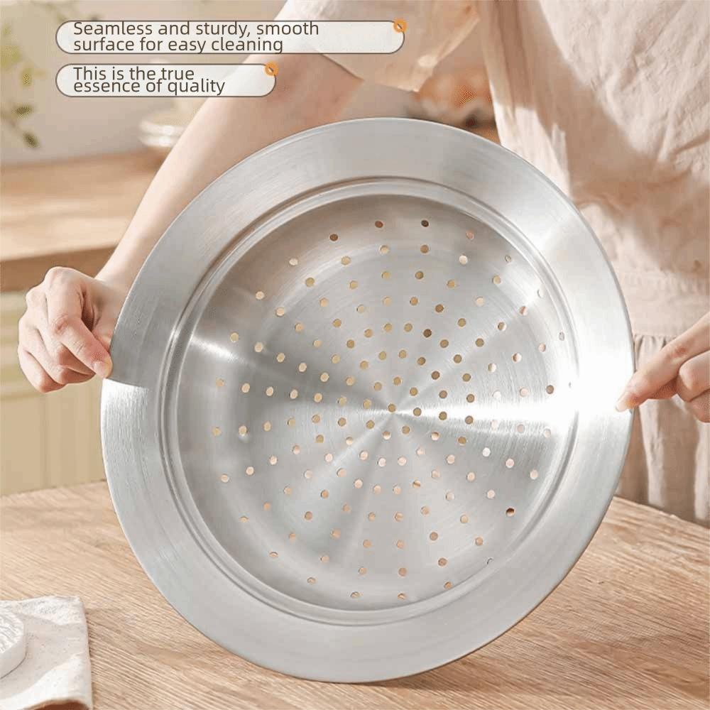 with Lid Food Steam Plate Portable Kitchen Steamer Holder Round Pot Insert Tray Home