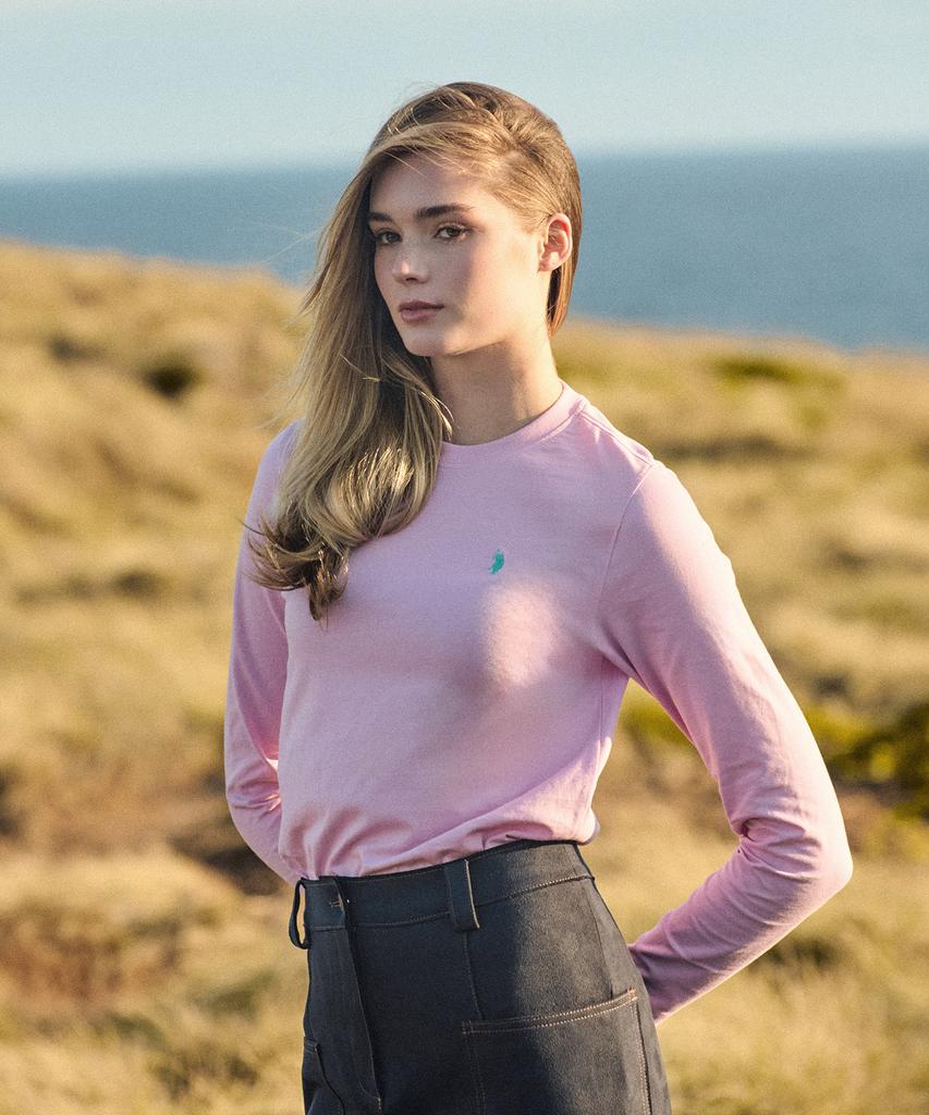 USPOLOASSN Cotton Round T-Shirt_Light Pink