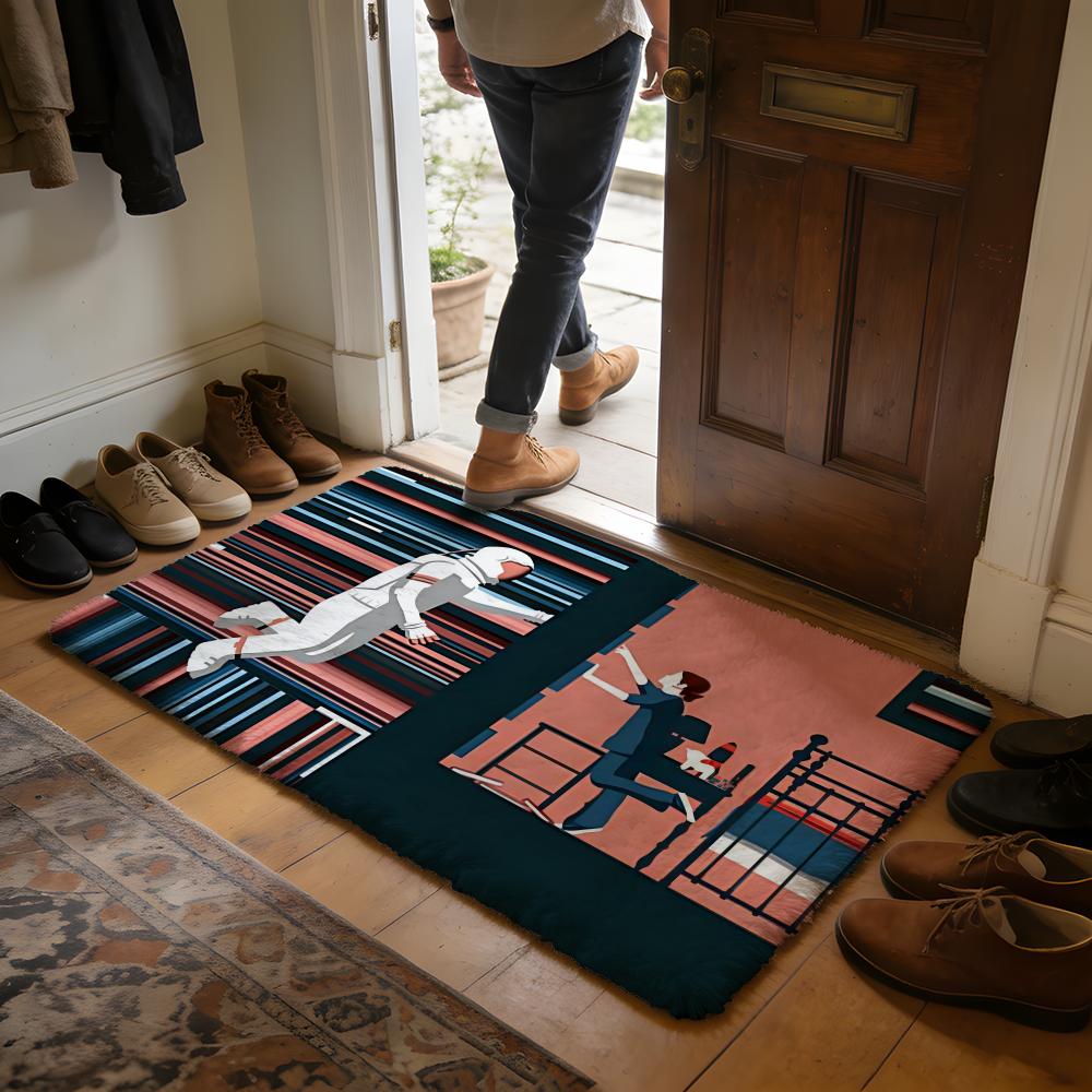Science Fiction Movies IInterstellar Floor Mat Soft Flannel Absorbent Mat Non-Slip Rug Home Bedroom Bathroom