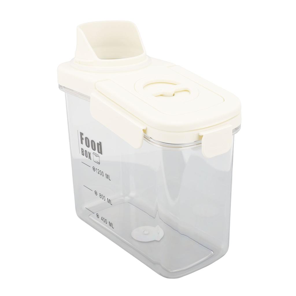 Контейнер для хранения хлопьев с носиком для насыпания, эргономичной ручкой и крышкой, шкалой и таймером, герметичный, влагостойкий, пластиковый, для хранения риса