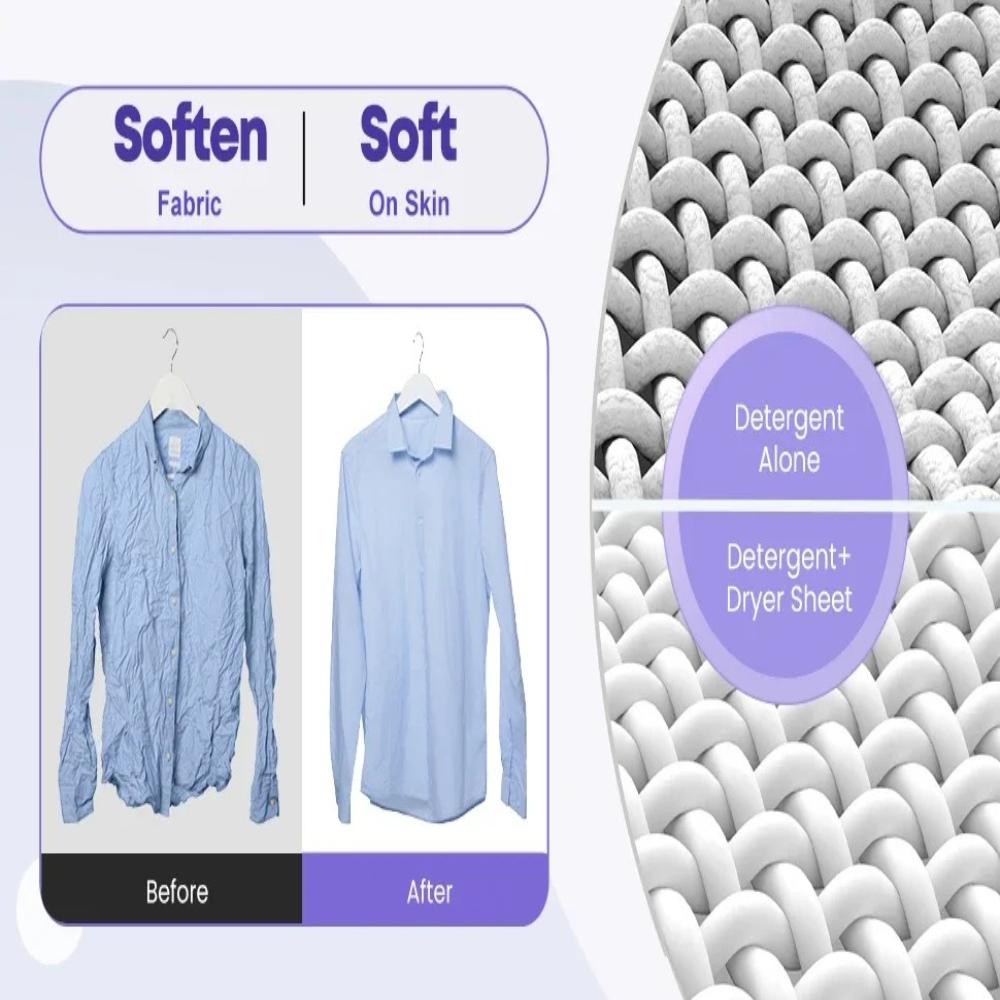 Dryer Sheets Bulk,Natural Plant Fabric Softener Anti Static Wrinkle Release Fresh Scent Laundry Sheets for Tumble Dryer Home Use
