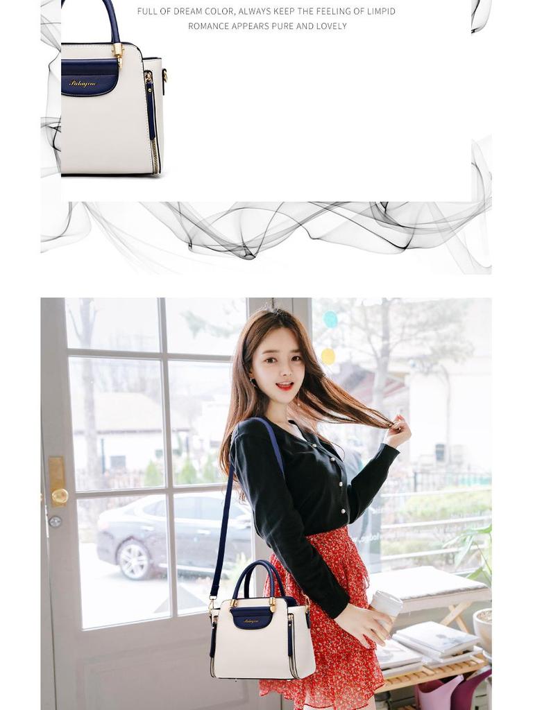 New Fashion 2025 Women's Color Block Handbag – Large Capacity, High Elasticity, Foldable Shoulder Crossbody Bag