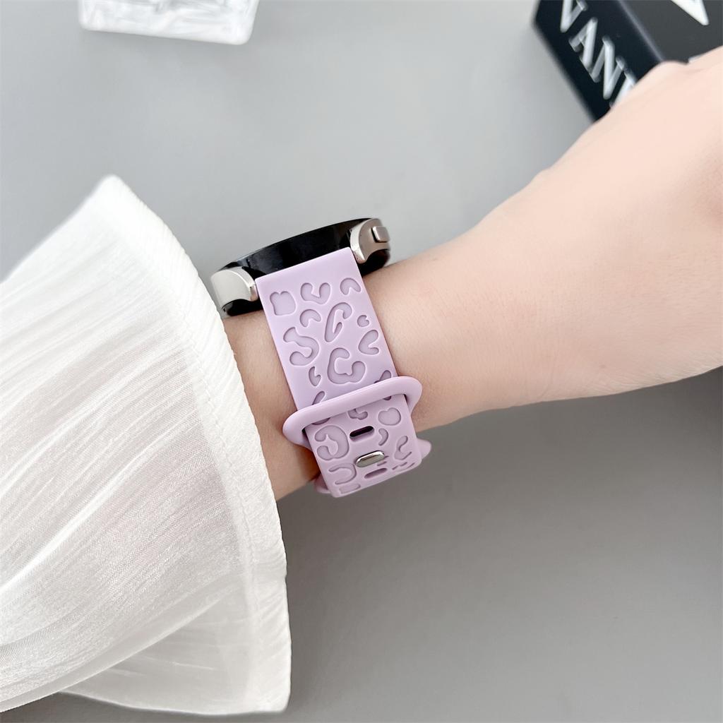 Ремешок с леопардовой гравировкой 20 мм, 22 мм для Samsung Galaxy Watch 6, 5, 4, 40 мм, 44 мм, силиконовый милый ремешок Gear S3 6, классический, 43 мм, 47 мм, Active 2