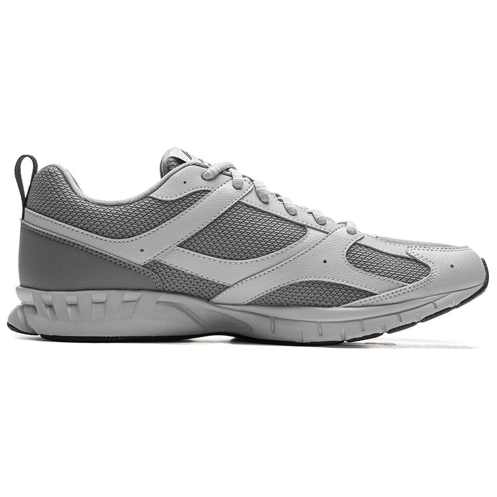 Li Ning R037 Тканевая Амортизация Скользкая Устойчивость к Истиранию Дышащие Низкие Беговые Кроссовки Мужские Серые ARSU067-2