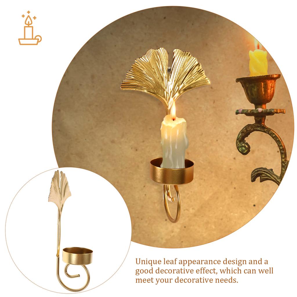 Легкий роскошный настенный держатель в виде листа золота, домашний декор, декоративный подсвечник, подставка для дома, железный папа