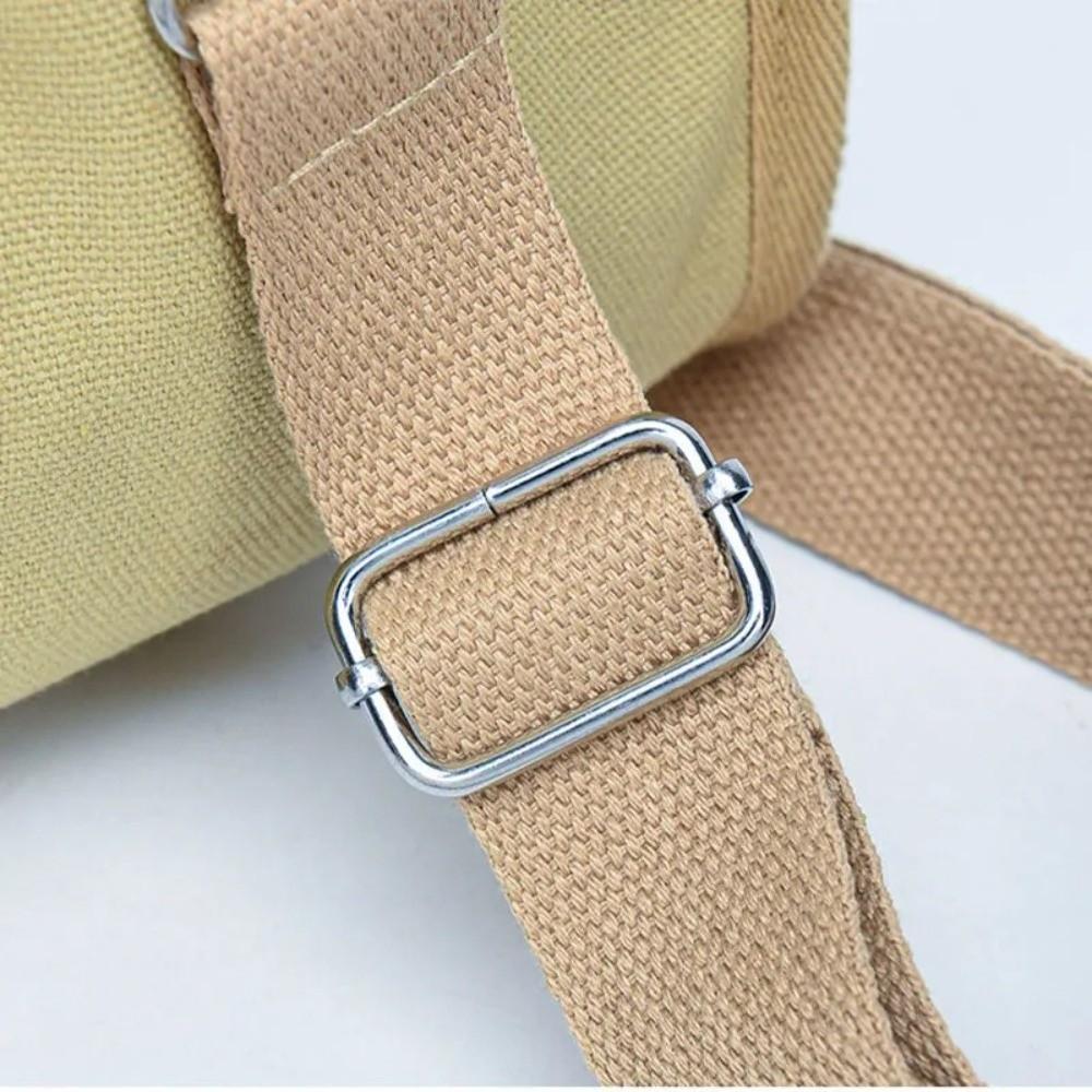 Multi-pocket Canvas Shoulder Bag Zipper Solid Color Tote Bag Japanese Style Crossbody Bag Shopping