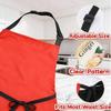 6-Piece Apron And Hat Set, Fun Group Festival Red Apron Condiment For Adult Women Team, Party Event Role Play Matching Set
