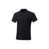 Lining Fitness Series Solid Color Casual Short Sleeve Polo Shirt Men Tops Black APLT027-1