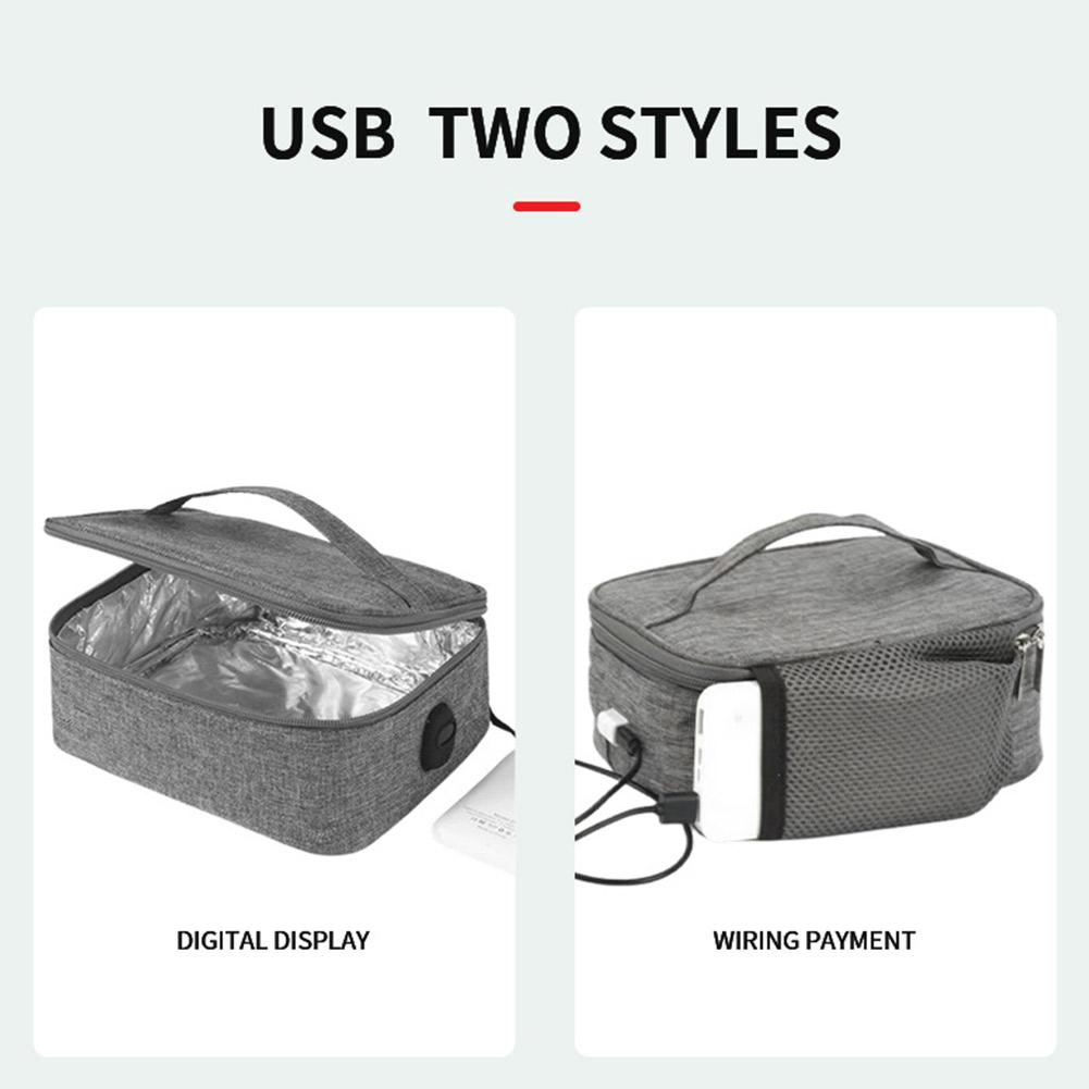 USB Перезаряжаемая Изолированная Сумка для Ланча Портативная Электрическая Сумка для Ланча Электрическая Термосумка для Ланча Многоразовая 3 Уровня Нагрева для Женщин Мужчин