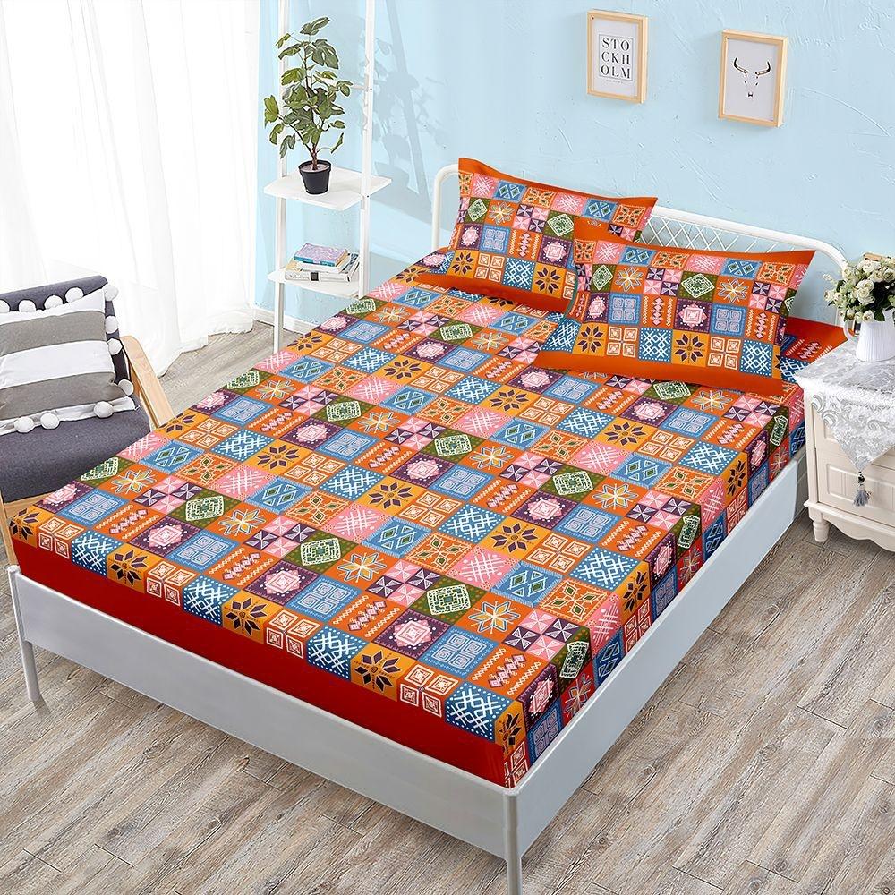Bohemian Style Sheet Bed Mattress Protector Fashion Bedding Elastic Fitted Sheet Kids Adults Bed Cover Twin Full Queen King Size