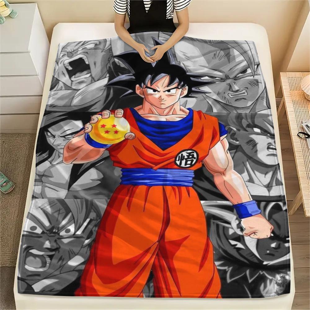 Dragon Ball Printed Design Flannel Blanket Warm Comfortable Throw for Sofa Bed Couch Travel and Picnic Blankets -xia19