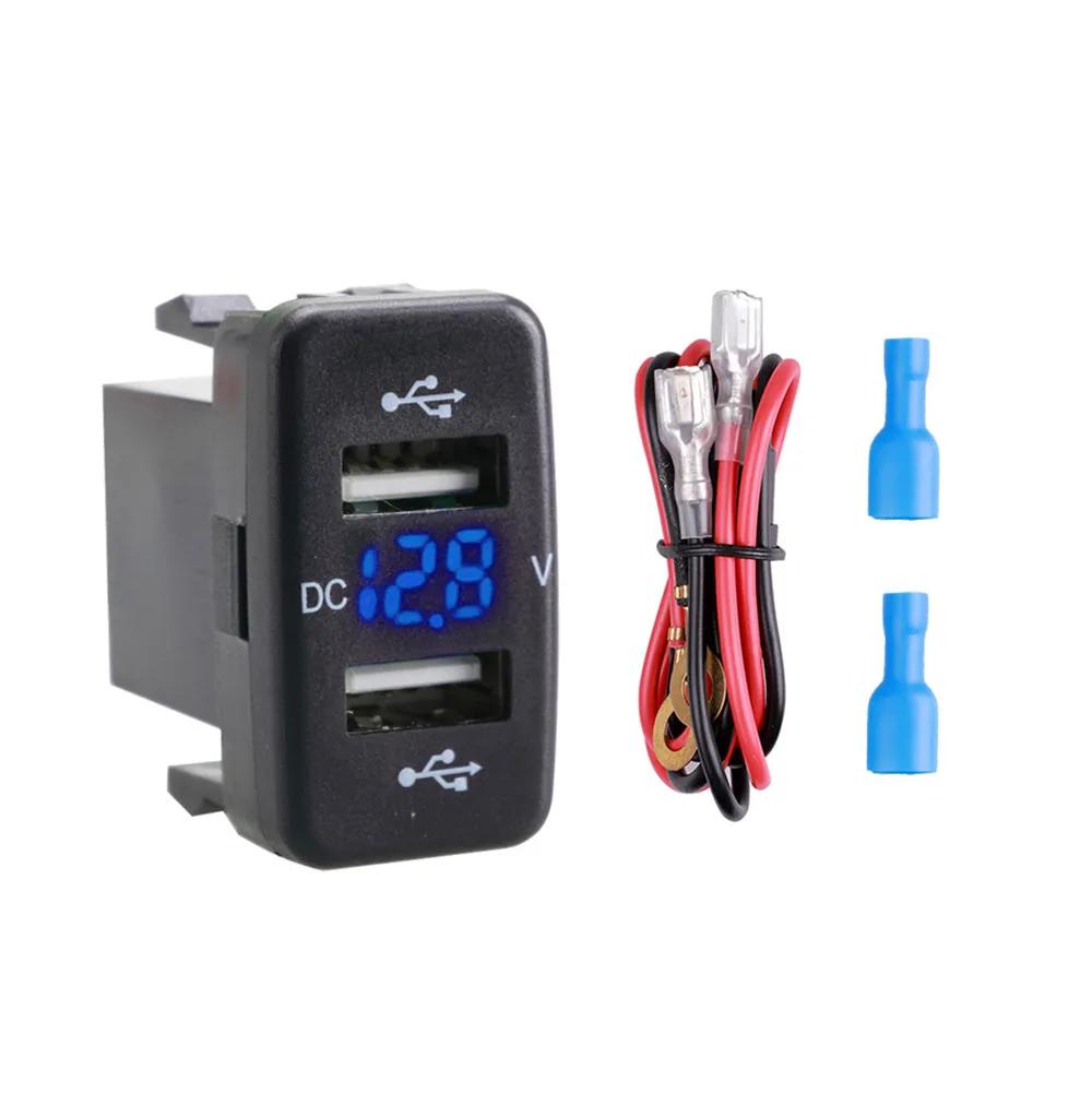 40X22 мм быстрое зарядное устройство со светодиодным дисплеем вольтметра водонепроницаемый двойной USB порт для автомобильного зарядного устройства адаптер гнезда 12-24 В для Toyota