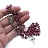 Crucifix Rosary Necklace with Box Set Women Men Religion Pendant Charm for Home Church Ritual Ceremony Wearing Jewelry