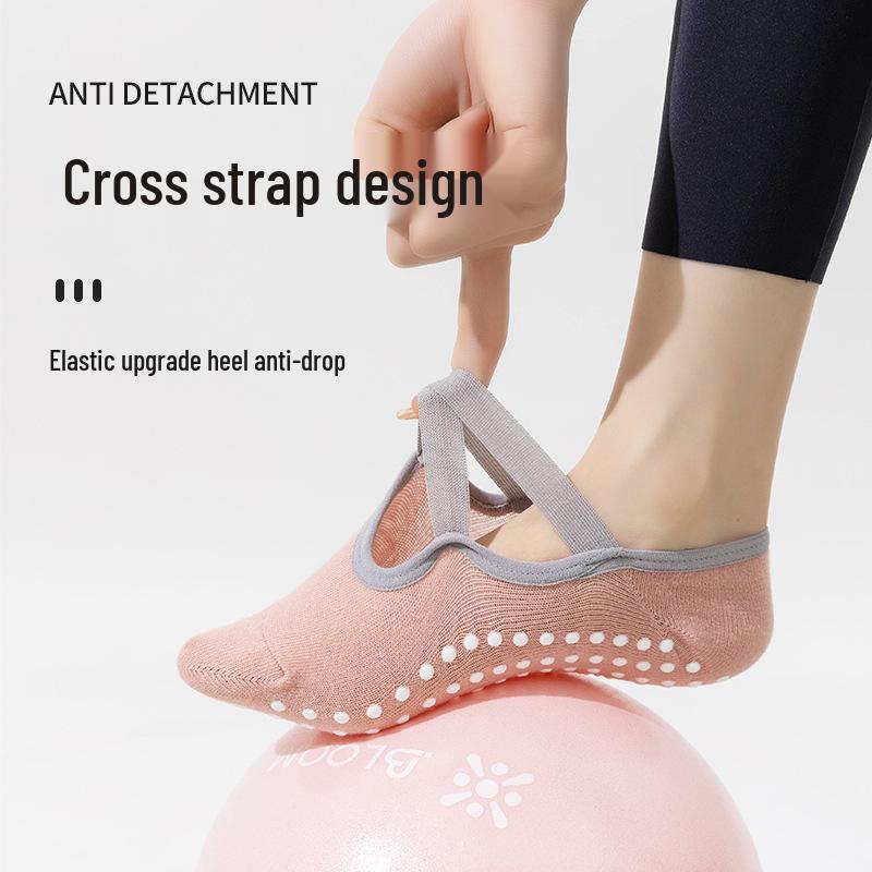 Нескользящие носки для йоги и пилатеса с перекрестными ремешками для занятий фитнесом в помещении