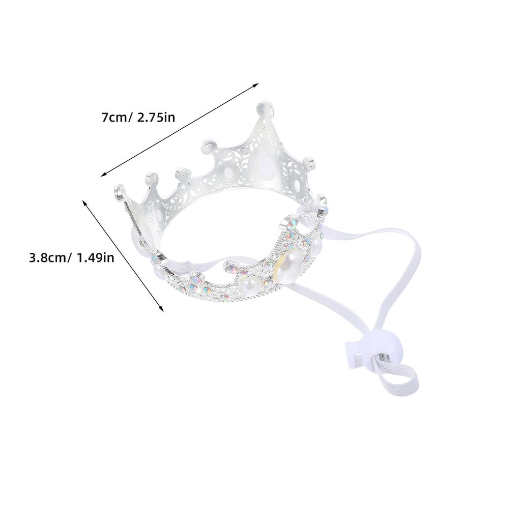 Pet Birthday Party Crown Alloy Crown Headdress Shiny Crown Pet Hat Birthday Party Pet Costume Decoration With Adjustable Strap