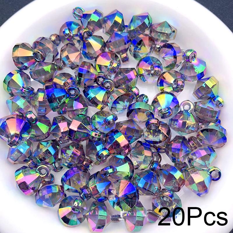 20 шт., цветные хрустальные бусины, граненые шарики, аксессуары, ювелирные изделия