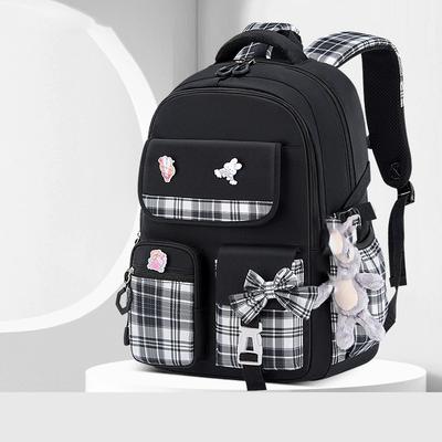 Эргономика Рюкзак в клетку для девочек-учениц начальной школы Большой вместимости Легкий Водонепроницаемый