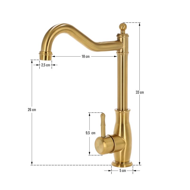 Antique brass free-standing kitchen tap CORNY