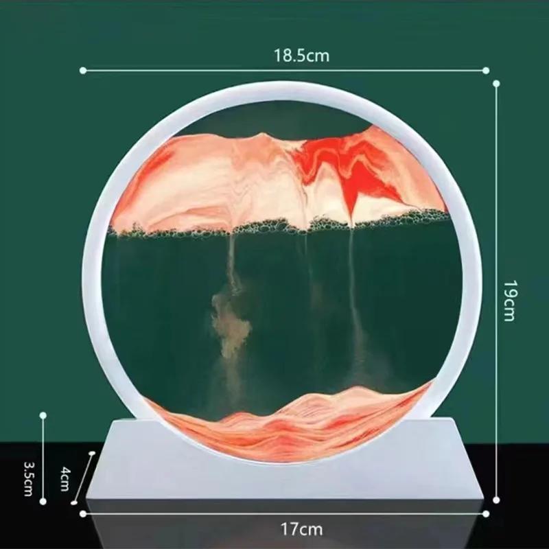 3D движущееся песочное искусство живопись украшения круглая песчаная сцена песочные часы зыбучие пески украшения для комнаты семейное украшение живопись декор подарок