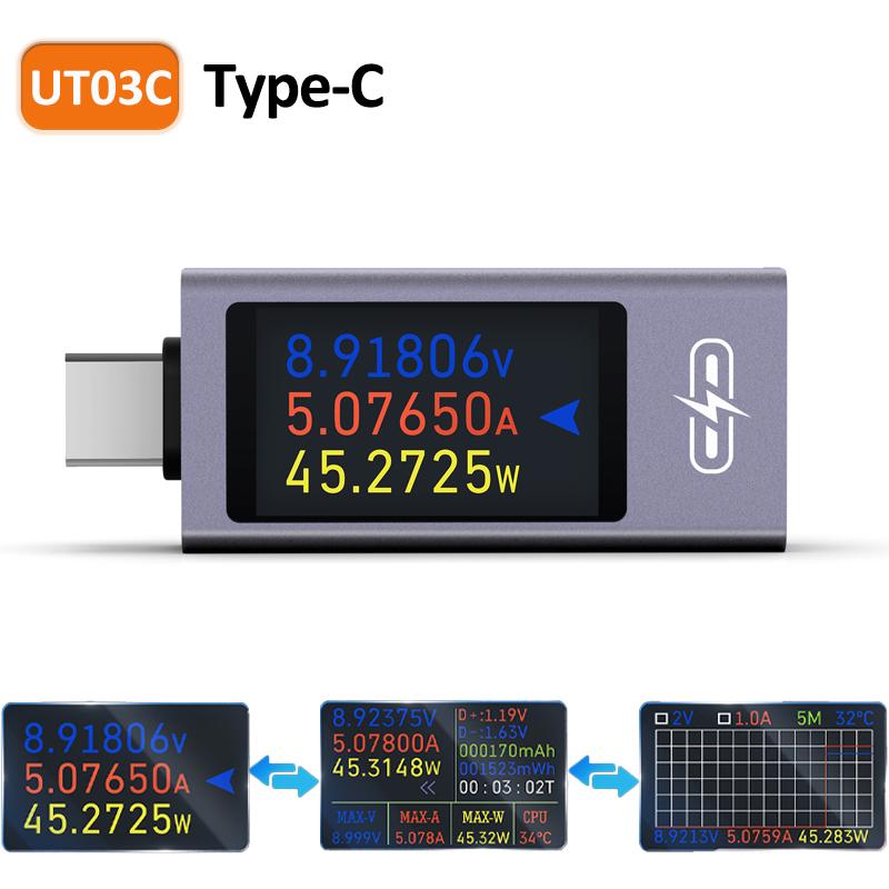 Type-C/USB Тестер DC 4-30V Многофункциональный Цифровой Вольтметр Амперметр Измеритель Мощности Type-c Зарядное Устройство для Телефона Тестер Емкости