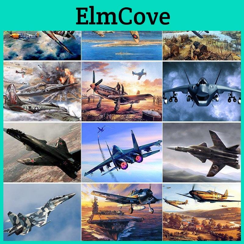 New Painting Diamond 5d Diy Fighter Diamond Embroidery Aircraft Cross Stitch Full Round Drill Crafts Home Decor Art Gift