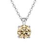 JoyceJelly Classic Four Prong 1ct Moissanite Necklace Women's 925 Silver Plated Gold Pendant Luxury Fine Jewelry
