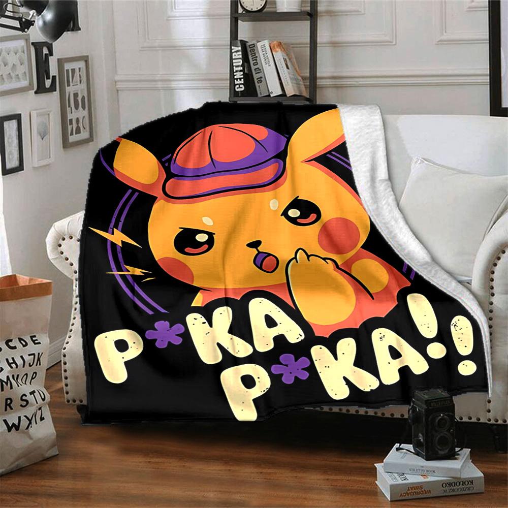 1pc Pikachu, Pokémon Blanket Soft All Season Throw with Vibrant Design, Perfect for Home, Travel, and Gifts, Ideal for Naps and Camping