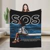 SOS SZA Рэпер Плетеное одеяло Музыка 90-х Флисовое покрывало Декор спальни и дивана Легкое покрывало