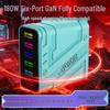 Быстрое зарядное устройство GaN 180 Вт с PD3.0, QC3.0, Super Flash Charge, 6 портов USB, Автоматическое отключение