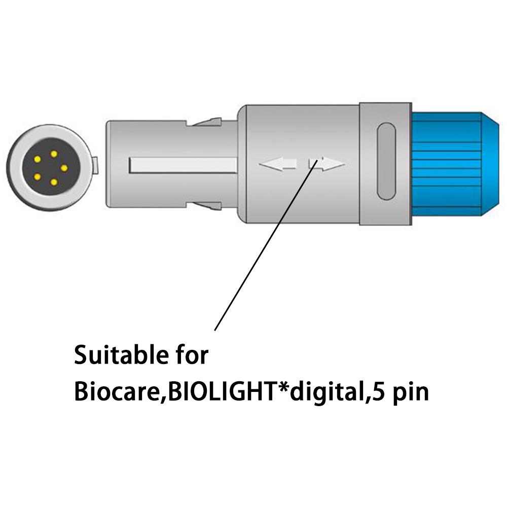 Совместимый Biocare, BIOLIGHT*Digital, 5-контактный монитор пациента, многоразовый датчик SPO2, пальцевый датчик SPO2, мониторинг данных насыщения крови кислородом