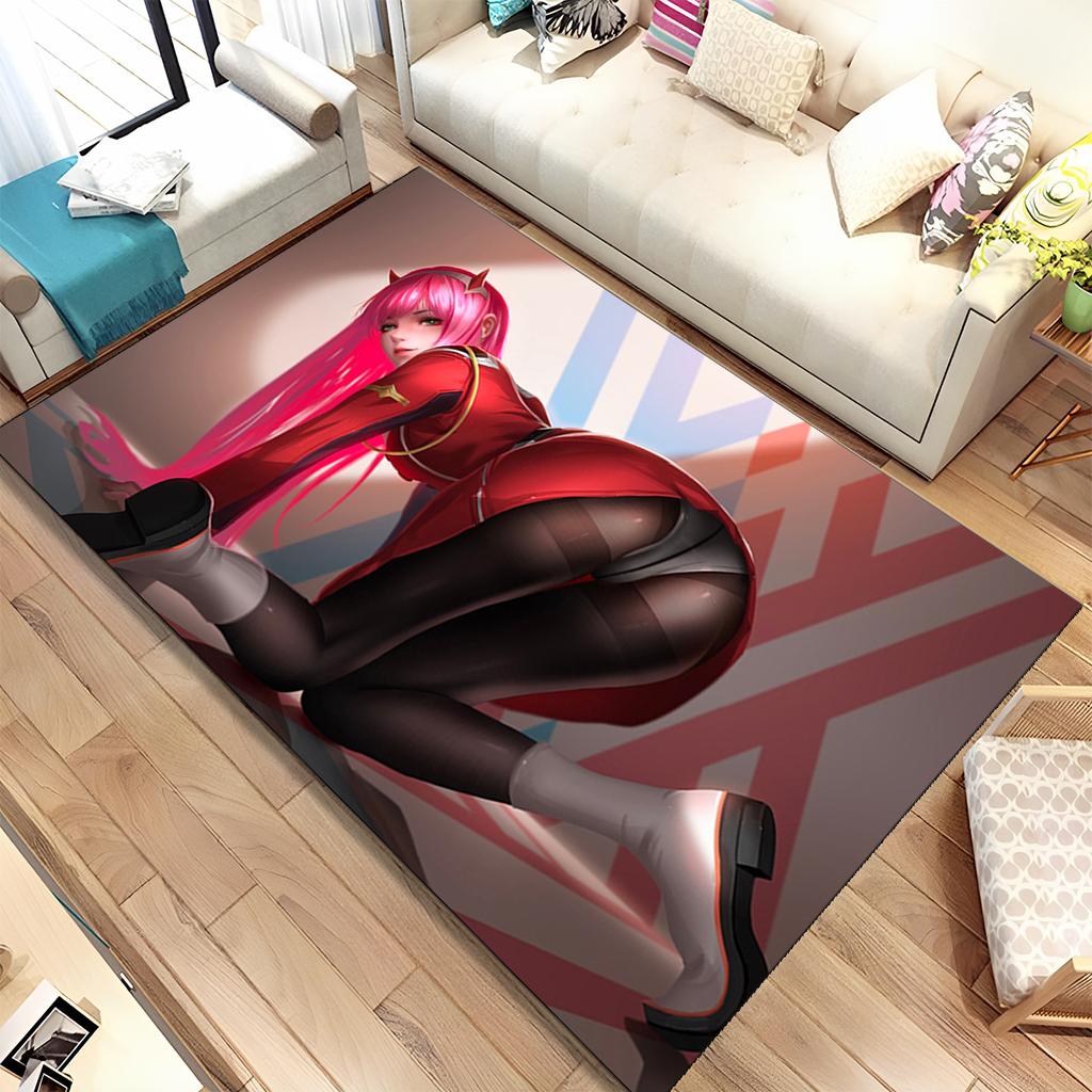 Сексуальный коврик для девочек Zero Two DARLING In FRANXX, ковер для дома, гостиной, спальни, дивана, коврик для двери, детский нескользящий напольный коврик, подарок