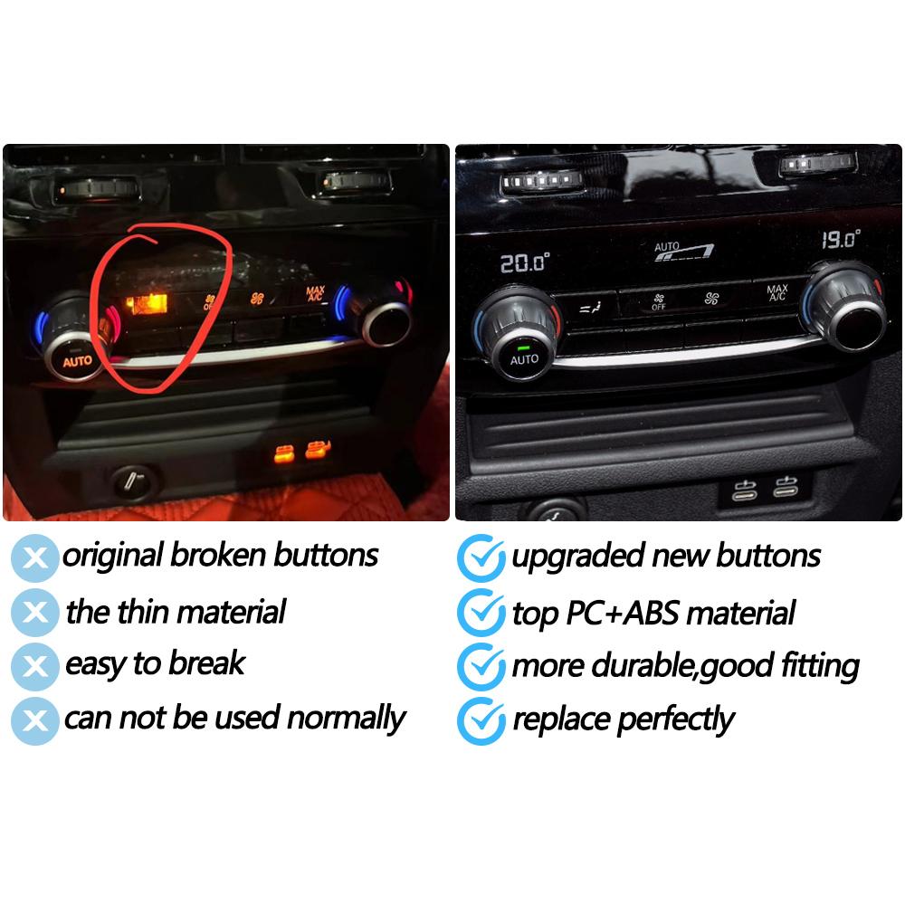 7PCS Car Rear Air Vent Venlitation Button AC Climate Control Switch Button Cap For BMW 5 6GT 7 Series G30 G31 G32 G11 G12 F90 M5