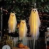 Playful Ghost for Indoor Parties 3 Pcs Lighted Dog Hanging Ornaments, Spooky Halloween Outdoor Flying Floating Decor Gauze with LED Light Tree