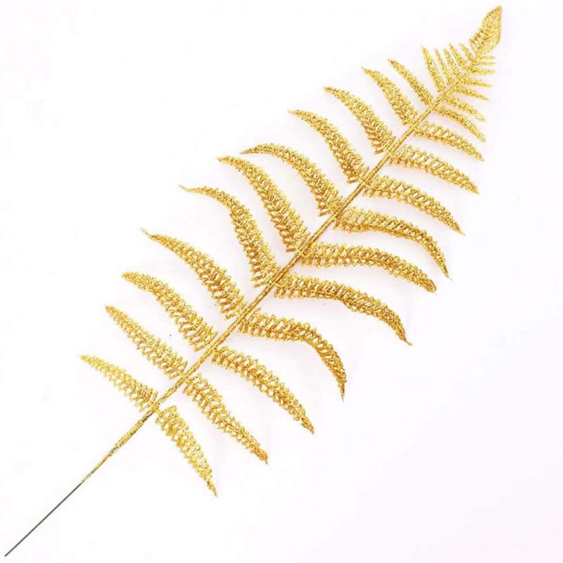 Рождественские украшения Блестящие ажурные персидские листья Золотая пыль Оливковые ветки Хвостики Елочные украшения Золотые листья