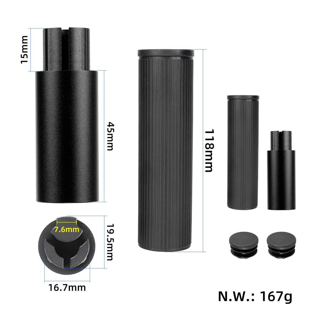 Black Ulip silicone handlebar extender kit without light for xiaomi and Ninebot ES series scooters