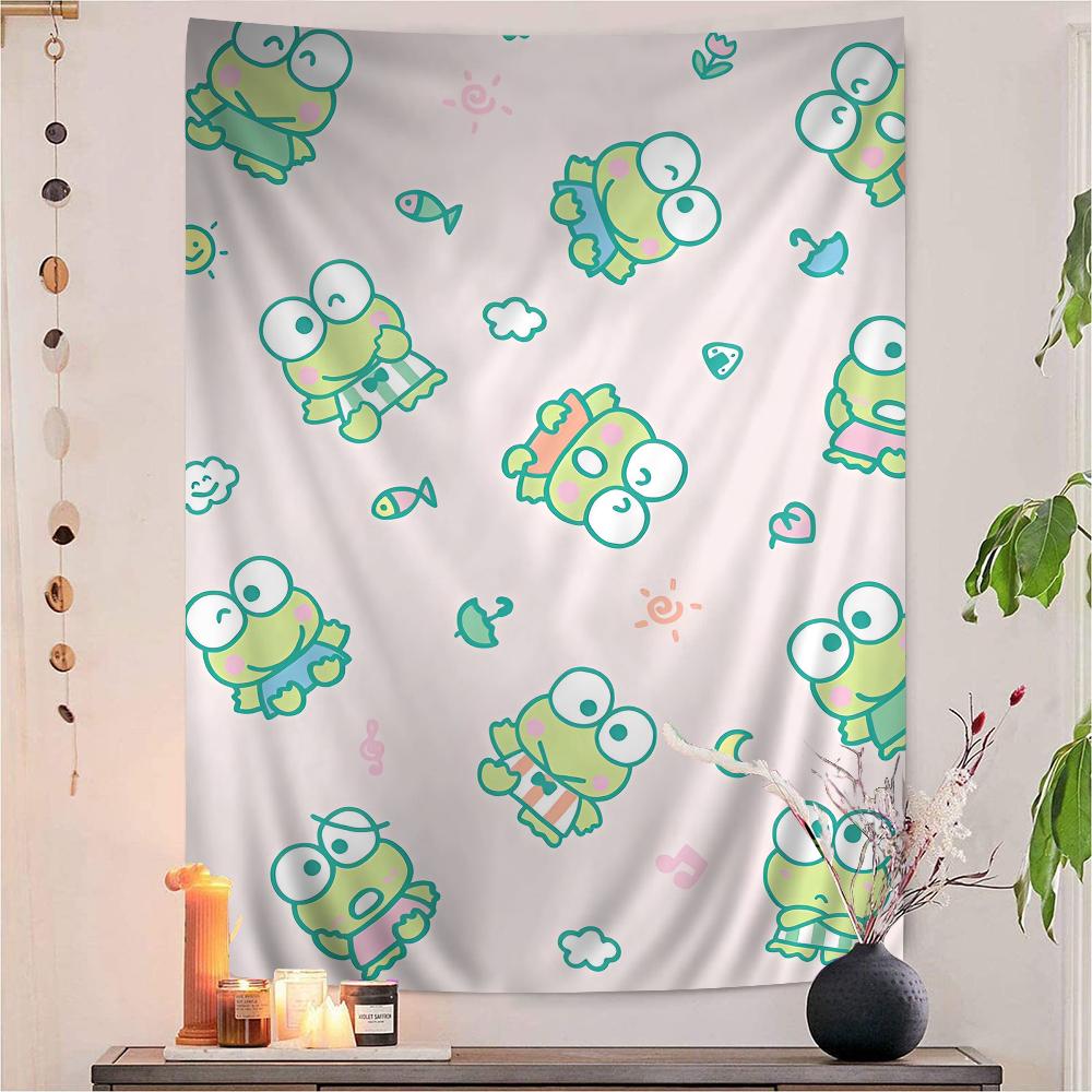 Cute Kero Kero Keroppi Cartoon Tapestry Bohemian Wall Tapestries Mandala Wall Hanging Sheets