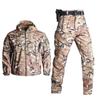 Men's Outdoor Soft Shell Plush Sweater Waterproof Men's Jacket Hooded Men's Training Camouflage Suit